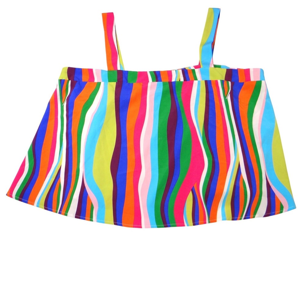 SHEIN CURVE 3XL Rainbow Stripe Tank Top Women's Plus‎ Size